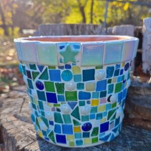 Colorful Mosaic Planter Pot
